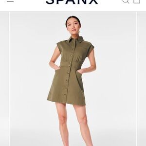 NWT Spanx Stretch Twill Utility Dress - Olive
